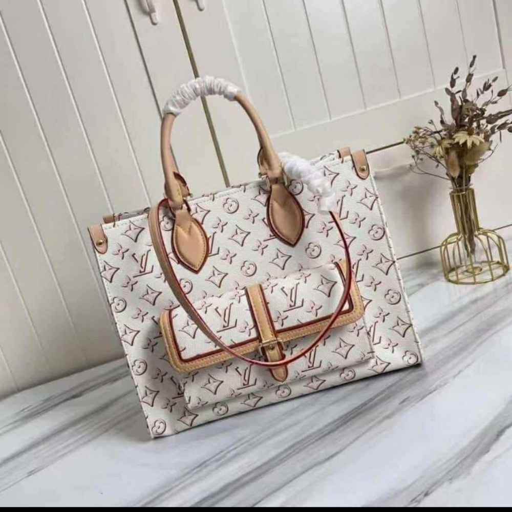Elegant White Designer Tote Bag